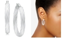 Giani Bernini Medium Rounded Twist Hoop Earrings in Sterling Silver, 1.1", Created for Macy's